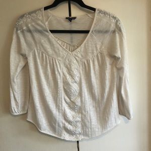American eagle Cream/ white top